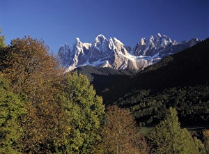 Jagged Prints: Europe, Italy, Odle Group. The rugged Odle Group, in Italys Dolomite Alps, on a clear