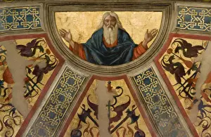 Parma Prints: Europe, Italy, Parma. Details of frescoed ceiling in the Parma Cathedral. Credit as