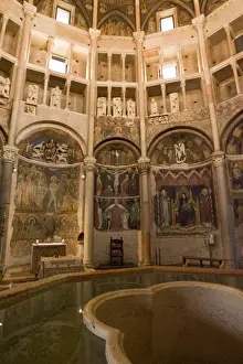 Parma Prints: Europe, Italy, Parma. Inside the Baptistry used for baptism. Credit as: Wendy Kaveney