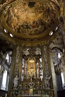 Parma Prints: Europe, Italy, Parma. Interior of the Church of Mary of the Fence showing altar