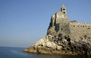 Images Dated 12th May 2011: Europe, Italy, Portovenere aka Porto Venere. Gothic church of San Pietro (aka St