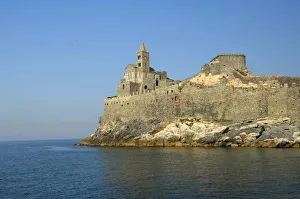 Europe, Italy, Portovenere aka Porto Venere. Gothic church of San Pietro (aka St Europe, Italy, Portovenere aka Porto Venere. Gothic church of San Pietro (aka St