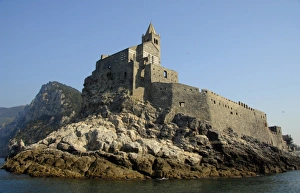Images Dated 12th May 2011: Europe, Italy, Portovenere aka Porto Venere. Gothic church of San Pietro (aka St