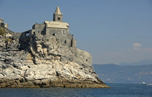 Images Dated 12th May 2011: Europe, Italy, Portovenere aka Porto Venere. Gothic church of San Pietro (aka St