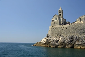 Europe, Italy, Portovenere aka Porto Venere. Gothic church of San Pietro (aka St