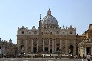 Pedestrian Prints: Europe, Italy, Rome. St. Peters Basilica (aka Basilica di San Pietro)