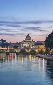 Europe Gallery: Europe, Italy, Rome, Tiber River Sunset
