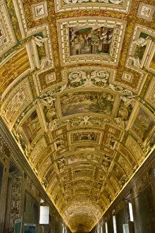 Images Dated 22nd August 2008: Europe, Italy, Rome, Vatican City. Art on the ceiling of the Vatican. Credit as