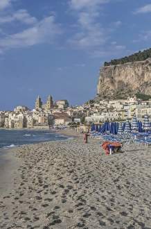 Palermo Prints: Europe, Italy, Sicily, Cefalu, Cefalu Beach