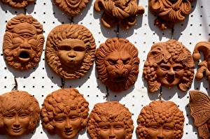 Europe, Italy, Sicily, Taormina. Traditional reigional specialty, terra-cotta pottery