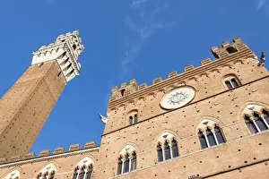 City Hall Prints: Europe, Italy, Siena. Il Campo historic center of medieval town