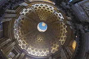 Roman Catholic Prints: Europe, Italy, Siena. Ornate cathedral interior dome
