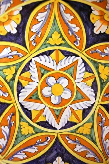 Décor Prints: Europe, Italy. Traditional hand-painted glazed ceramic dish
