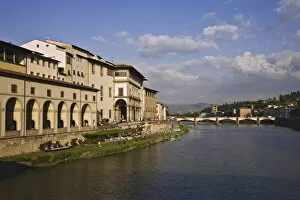 Images Dated 30th April 2008: Europe, Italy, Tuscany, Florence. Daytime view of the Ponte Vecchio bridge, built in 1345
