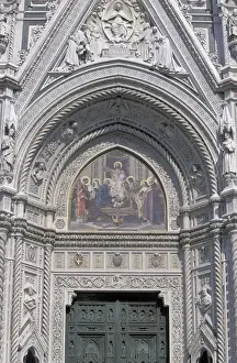 House Of Worship Prints: Europe, Italy, Tuscany, Florence Piazza del Duomo; detail of Duomo