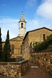 Europe; Italy; Tuscany; Pienza; Pienza Cathedral (Duomo) in Morning Light