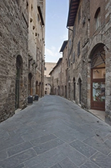 San Gimignano Prints: Europe, Italy, Tuscany, San Gimignano, Midieval Street and Gate