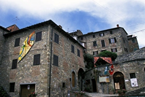 Electrical Prints: Europe, Italy, Tuscany, Siena, Chianti, Ambra. Church kites