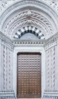 Images Dated 15th May 2011: Europe, Italy, Tuscany, Siena, Siena Cathdral (Duomo di Siena) Doorway