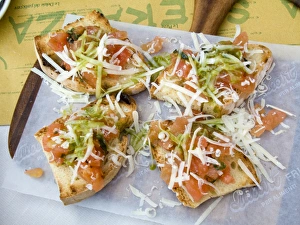 Antipasto Prints: Europe, Italy, Tuscany, Sienna. Servings of bruschetta appetizers