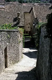 Umbria Prints: Europe, Italy, Umbria, Assisi. Steep Medieval walkway