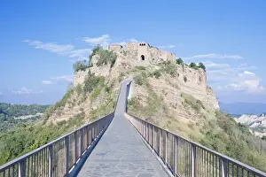Umbria Prints: Europe, Italy, Umbria, Civita, Bridge to Historic District