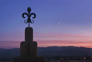Crescent Moon Prints: Europe, Italy, Umbria, Gubbio, Crescent Moon at Palazzo dei Consoli (Town Hall)