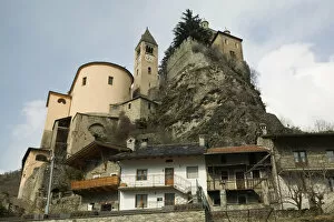 Europe, Italy, Valle d Aosta-ST-PIERRE: Castello di St-Pierre / Winter