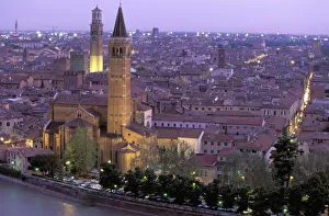 Verona Prints: Europe, Italy, Veneto, Verona. View from Castel S