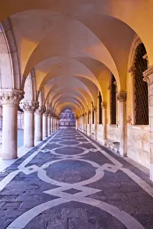 Golden Prints: Europe; Italy; Venice; Arche at San Marcos Square at Night