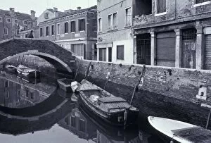 Black and White Collection: Europe, Italy, Venice. Canal, Dorsoduro; winter
