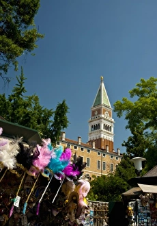 Public Market Prints: Europe, Italy, Venice, The Clock Tower in St. Marks Square overlooks one of