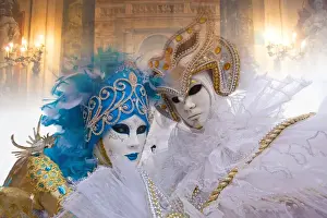 Images Dated 9th February 2010: Europe, Italy, Venice. Composite of couple in Carnival costumes