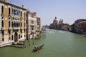 Europe, Italy, Venice. A gondola traveling down the Grand Canal. Credit as: Wendy