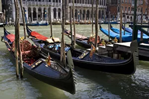 Images Dated 22nd August 2008: Europe, Italy, Venice. Gondolas docked on the Grand Canal. Credit as: Wendy Kaveney