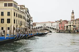 Images Dated 19th May 2006: Europe, Italy, Venice. Gondolas along the Grand Canal. Credit as: Dennis Flaherty