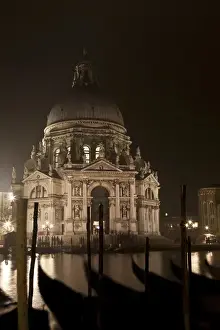 Images Dated 20th November 2011: Europe, Italy, Venice. Night view across water of the San Giorgio Maggiore church
