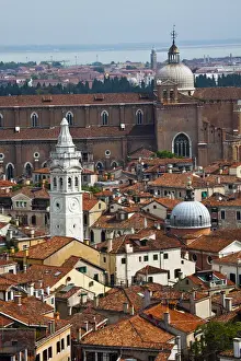 Wide Angle Prints: Europe; Italy; Venice; Roof Tops From the Bell Tower of San Marco Square