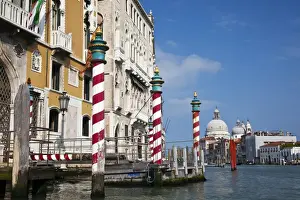 Nautical Prints: Europe; Italy; Venice; Santa Maria della Salute With Blue Sky and The Grand Canal