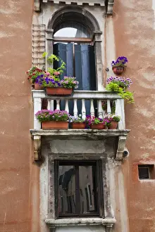 Images Dated 12th May 2010: Europe; Italy; Venice; Street Scenes from Venice With Flower Boxes