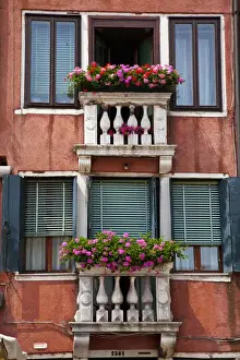 Images Dated 28th May 2010: Europe; Italy; Venice; Street Scenes from Venice With Flower Boxes