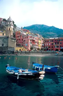 Boating Prints: Europe, Italy, Vernazza. One of the Cinque Terra villages along the Ligurian Coast