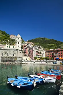 Images Dated 24th May 2010: Europe; Italy; Vernazza; City and Church of Santa Margherita d Antiochia of Vernazza