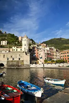 Images Dated 26th May 2010: Europe; Italy; Vernazza; City and Church of Santa Margherita d Antiochia of Vernazza