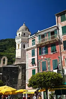 Images Dated 24th May 2010: Europe; Italy; Vernazza; City and Church of Santa Margherita d Antiochia of Vernazza