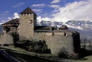 Extreme Terrain Prints: Europe, Liechtenstein, Vaduz. Vaduz castle, residence of the Prince