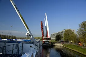 Europe, The Netherlands (aka Holland), Zeeland, Middelburg. Draw bridge