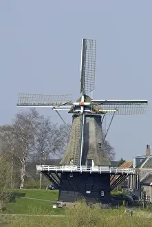 Gelderland Prints: Europe, Netherlands, Gelderland, Veessen, Windmill