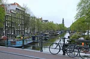 Images Dated 24th April 2004: Europe, Netherlands, Holland, Amsterdam, Along the Prinsengracht canal with the Westerkerk