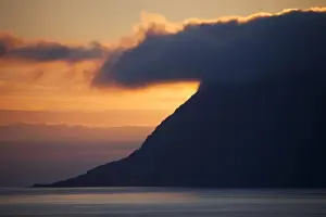Alesund Prints: Europe, Norway, Alesund. Sunrise marks dramatic coastline near Alesund